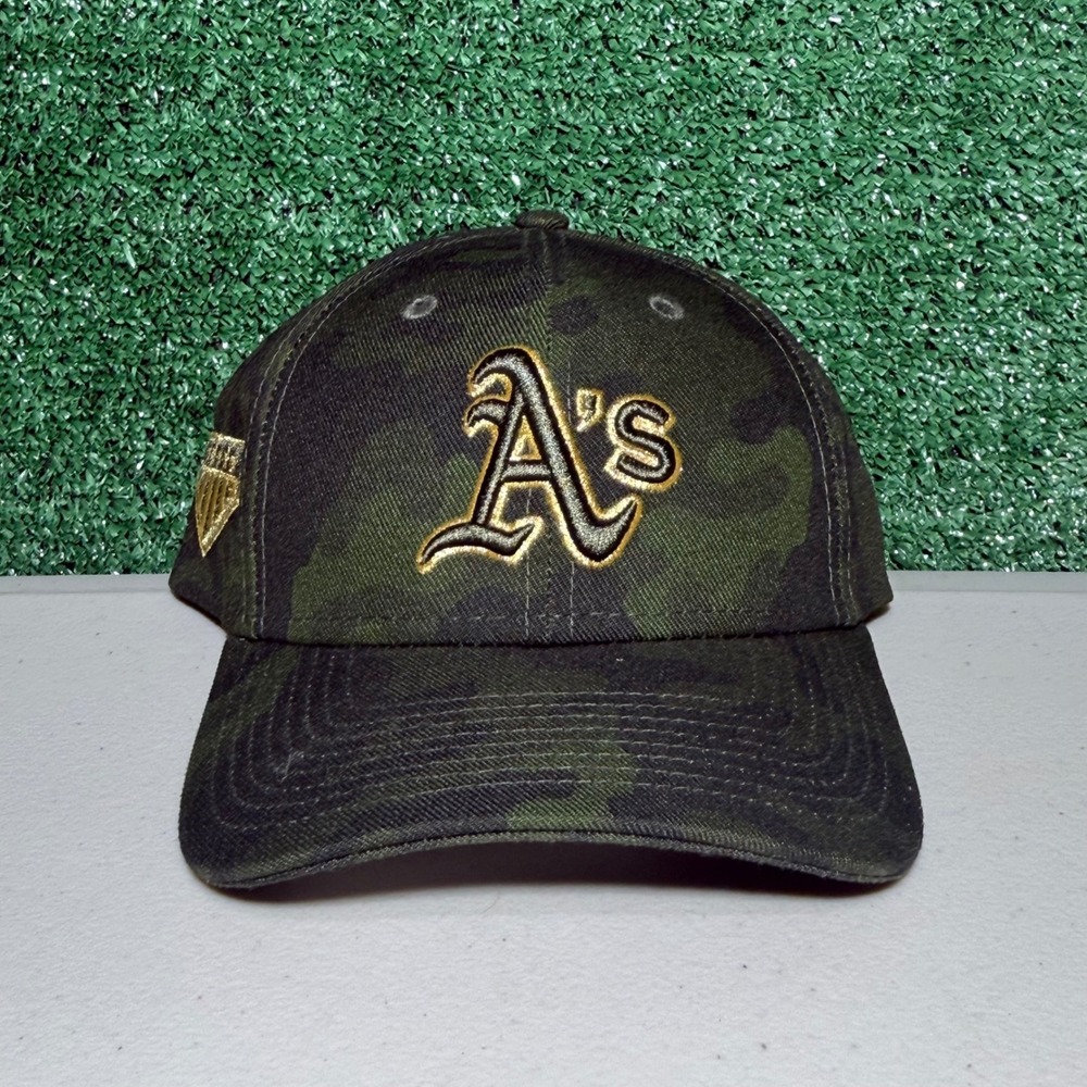 New Era Oakland Athletics 49FORTY Camo Hat Armed Forces Green MLB Size Large Cap
